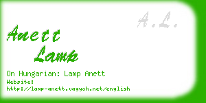 anett lamp business card